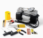 Компресор автомобільний двопоршневий (85л/мин; 10Атм; 18А) у пластиковому кейсі + кручений шланг - Зображення 7